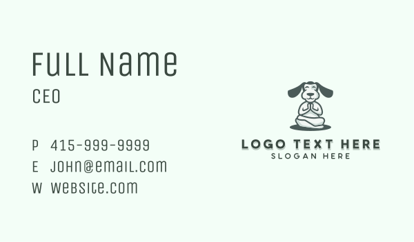 Yoga Pet Dog Puppy Business Card Design Image Preview