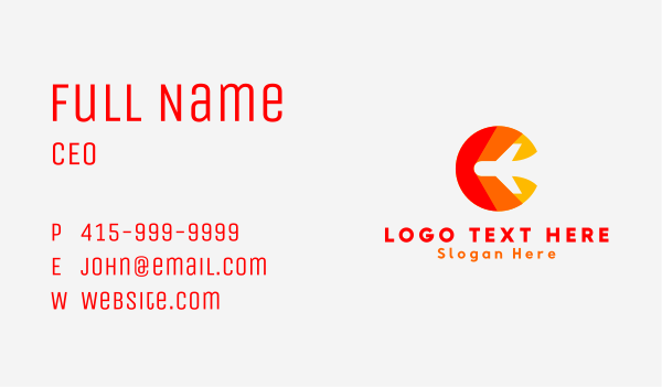 Airplane Travel Letter C Business Card Design Image Preview