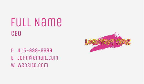 Graffiti Paint Wordmark Business Card Design Image Preview