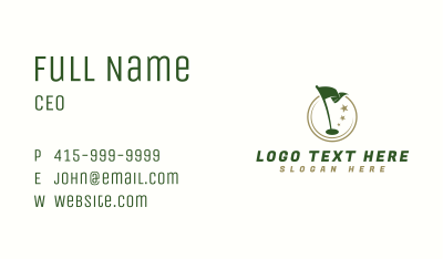 Golf Flagstick Hole Business Card Image Preview