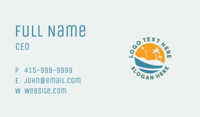 Beach Resort Travel Business Card Image Preview