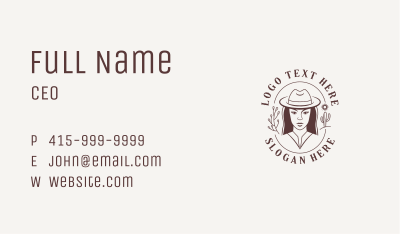 Woman Cowgirl Saloon Business Card Image Preview