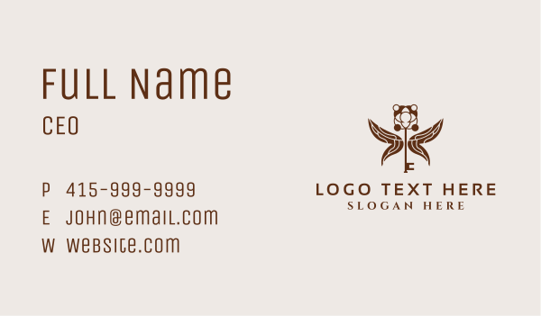 Deluxe Key Butterfly Business Card Design Image Preview