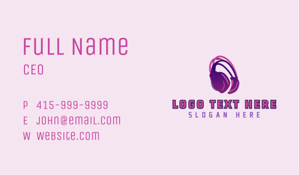 Headphones Media Music Business Card Design Image Preview