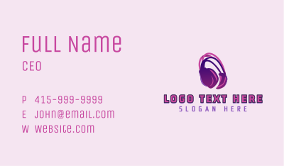 Headphones Media Music Business Card Image Preview