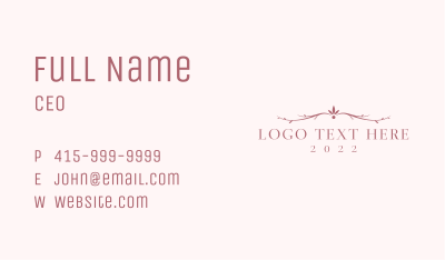 Elegant Floral Wordmark Business Card Image Preview