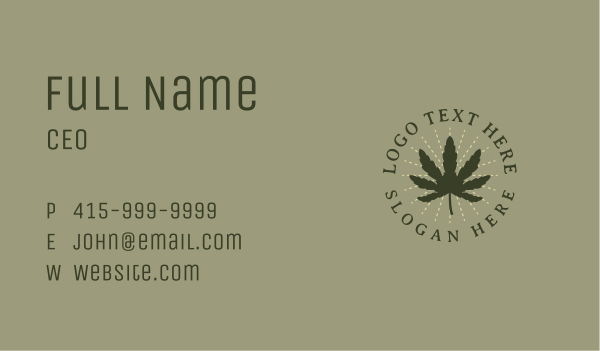 Organic Marijuana Leaf Business Card Design Image Preview