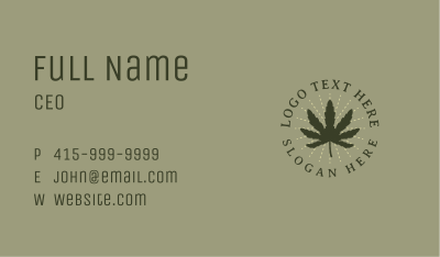Organic Marijuana Leaf Business Card Image Preview