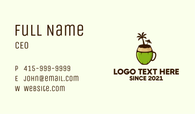 Coconut Juice Drink Business Card