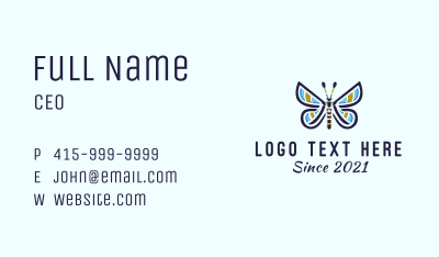 Multicolor Butterfly Business Card Image Preview