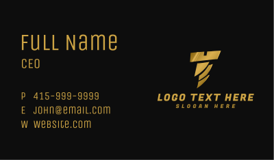 Lightning Screw Letter T Business Card Image Preview