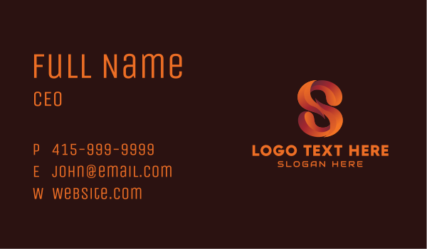 Modern Gradient Letter S Business Card Design Image Preview