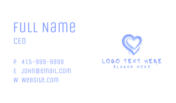 Brush Paint Heart Business Card Design Image Preview