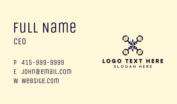 Aerial Quadcopter Drone Business Card Design Image Preview