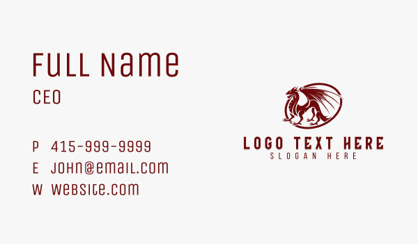 Mythical Dragon Creature Business Card Design Image Preview