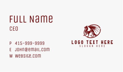 Mythical Dragon Creature Business Card Image Preview
