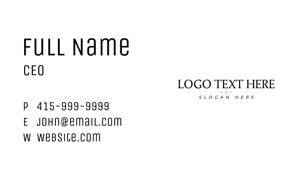 Business Beauty Wordmark Business Card Design