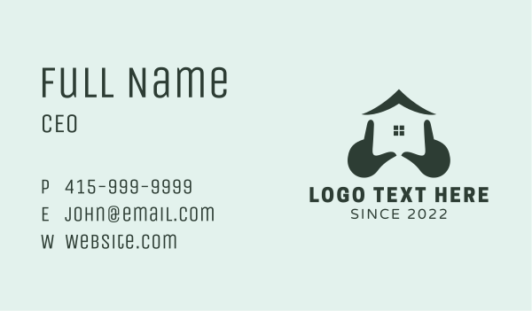 Real Estate Roof Hand  Business Card Design Image Preview