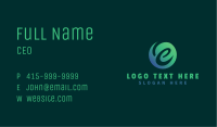 Green Gradient Cursive Letter E Business Card Image Preview