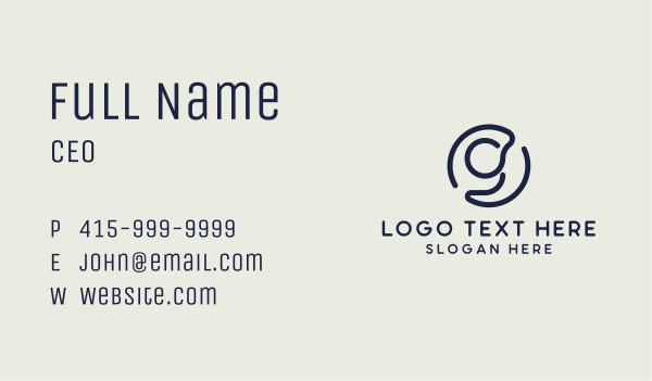 Blue Letter G Monoline Business Card Design Image Preview