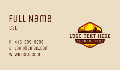 Desert Cactus Mountain Business Card Image Preview