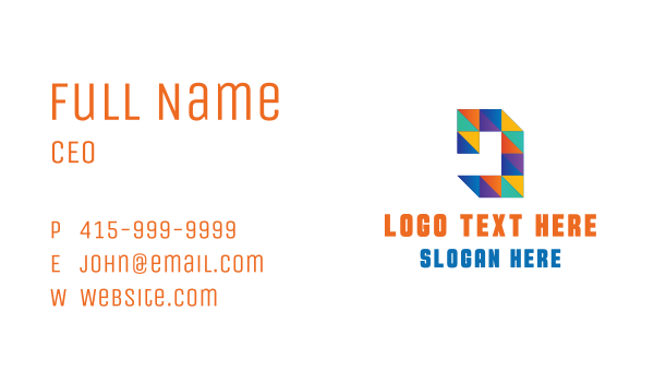 Colorful Triangles Letter D Business Card Design Image Preview
