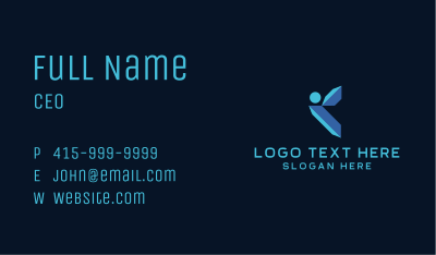 Blue Geometric Tech  Business Card Image Preview