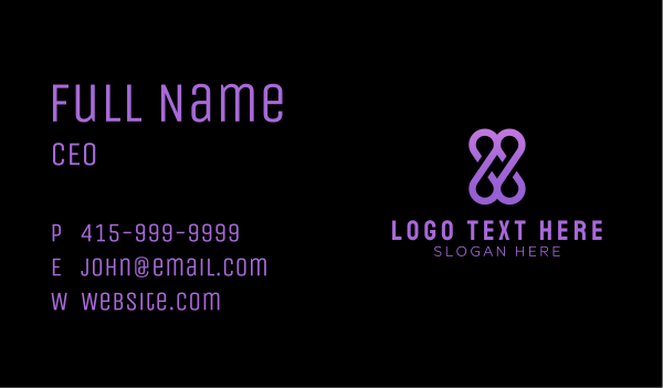 Purple Abstract Loop  Business Card Design Image Preview