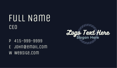 Cursive Nautical Rope Wordmark Business Card Image Preview