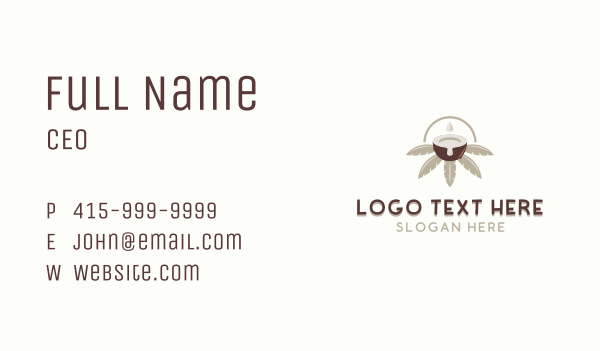 Tropical Coconut Drink Business Card Design Image Preview