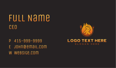 Chicken Roast Flame Business Card Image Preview