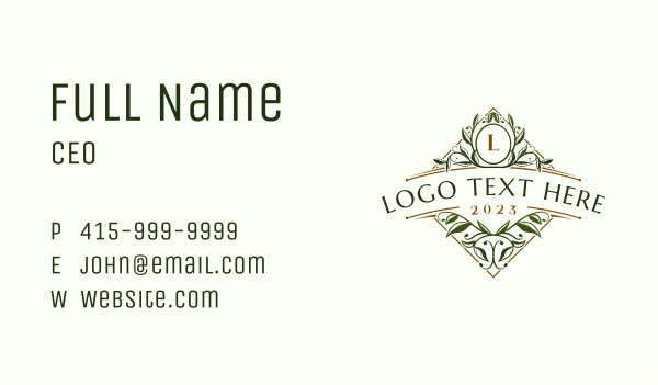 Botanical Leaf Garden Business Card Design Image Preview