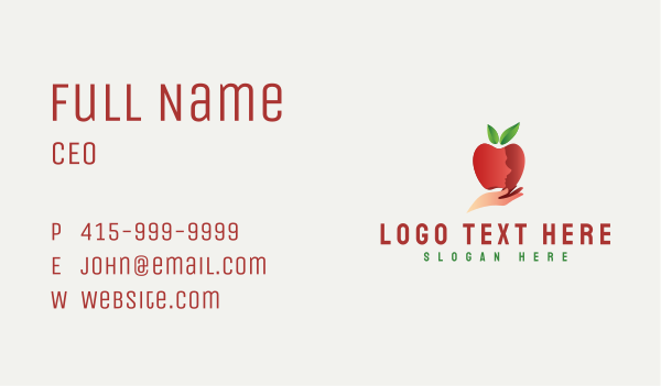 Natural Apple Face  Business Card Design Image Preview