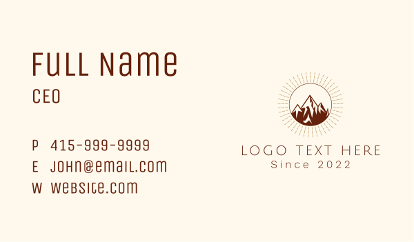 Mountain Trekking Travel Business Card Design Image Preview