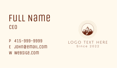 Mountain Trekking Travel Business Card Image Preview