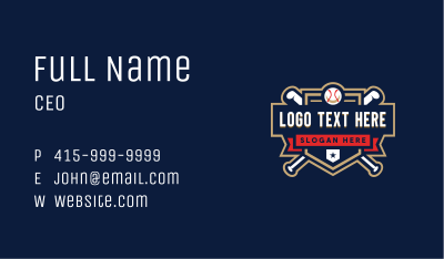 Baseball League Shield Business Card Image Preview