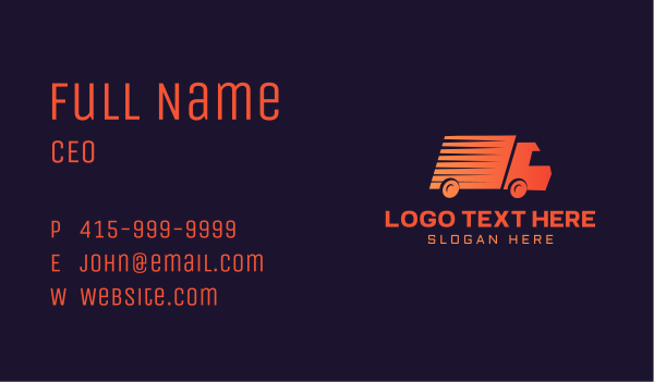 Gradient Delivery Truck Business Card Design Image Preview