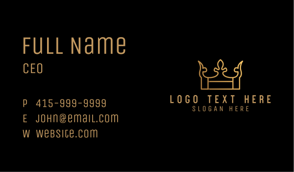 Gradient Golden Crown Business Card Design Image Preview