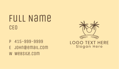 Twin Palm Tree Island Business Card Image Preview