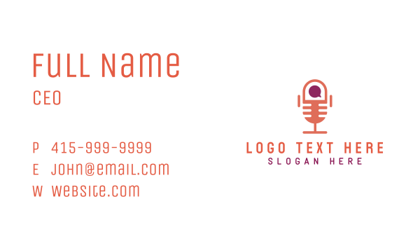 Talk Radio Mic Podcast Business Card Design Image Preview