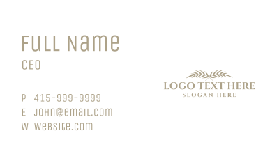 Minimalist Leaf Wordmark Business Card Image Preview