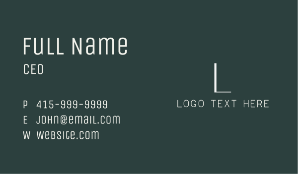 Generic Simple Lettermark Business Card Design Image Preview
