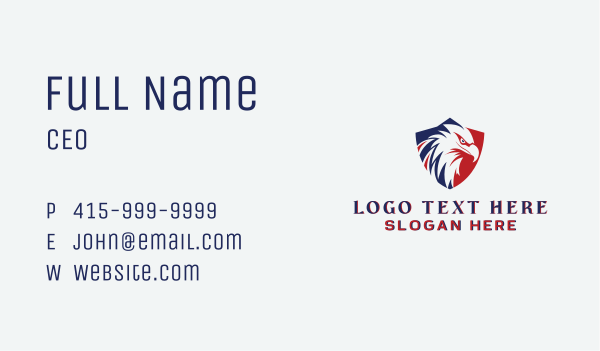 Eagle Bird Shield Business Card Design Image Preview