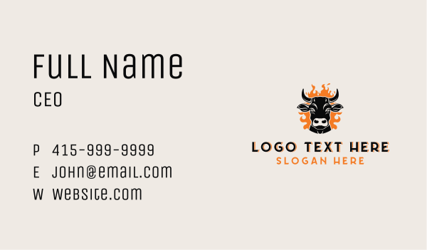 Cow Head Barbecue  Business Card Design Image Preview