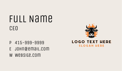 Cow Head Barbecue  Business Card Image Preview