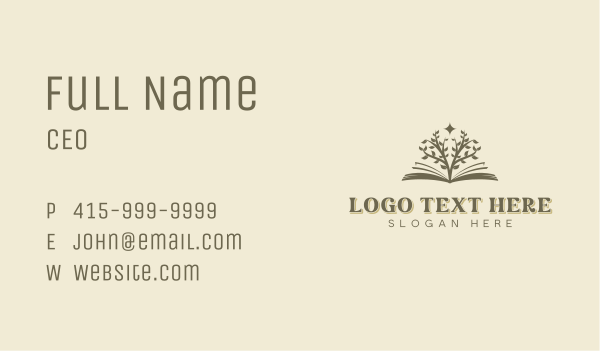 Academic Book Tree Business Card Design Image Preview