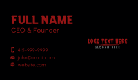 Creepy Horror Wordmark Business Card Design