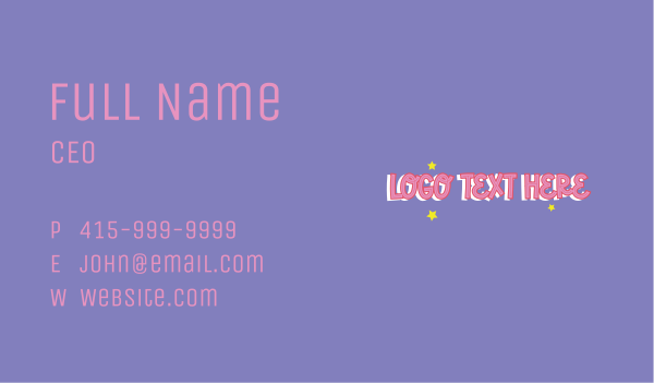 Cute Kiddie Wordmark Business Card Design Image Preview