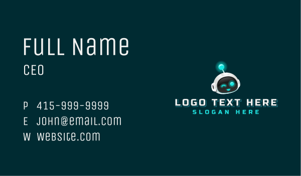 Cute Tech Robot Business Card Design Image Preview