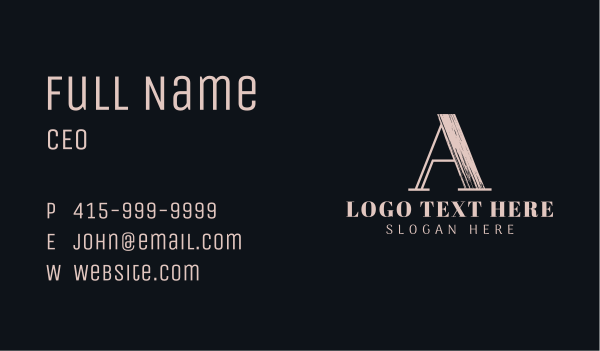 Creative Agency Letter A  Business Card Design
